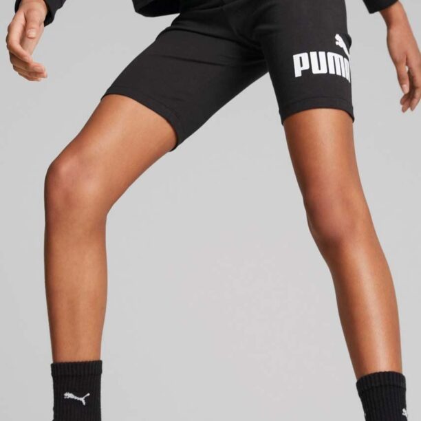 Puma pantaloni scurti copii ESS+ Logo Short Leggings G culoarea negru