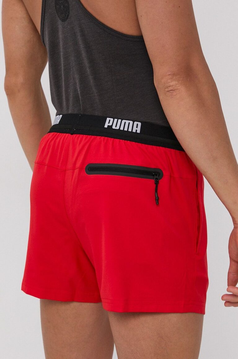 Puma pantaloni scurți de baie culoarea roșu 907659 preţ