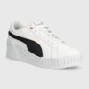 Puma sneakers din piele Karmen Wedge culoarea alb