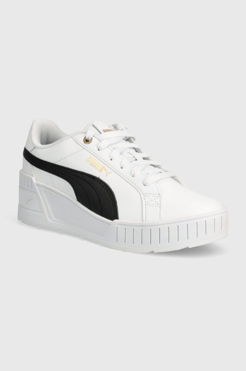 Puma sneakers din piele Karmen Wedge culoarea alb