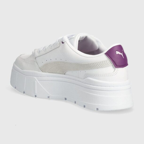 Puma sneakers din piele Mayze Stack Wns culoarea alb 384363 preţ