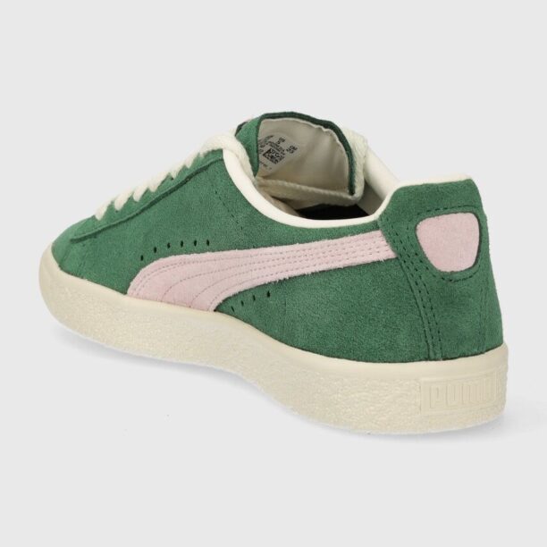 Puma sneakers din piele întoarsă Clyde OG culoarea verde 391962 preţ