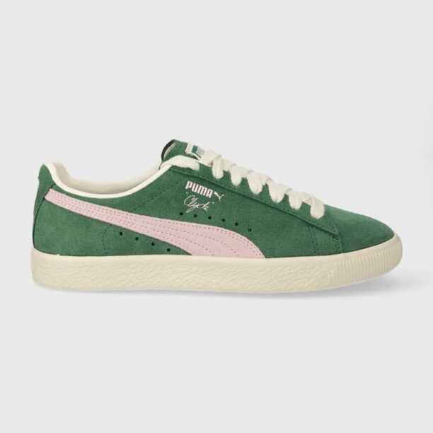 Puma sneakers din piele întoarsă Clyde OG culoarea verde 391962