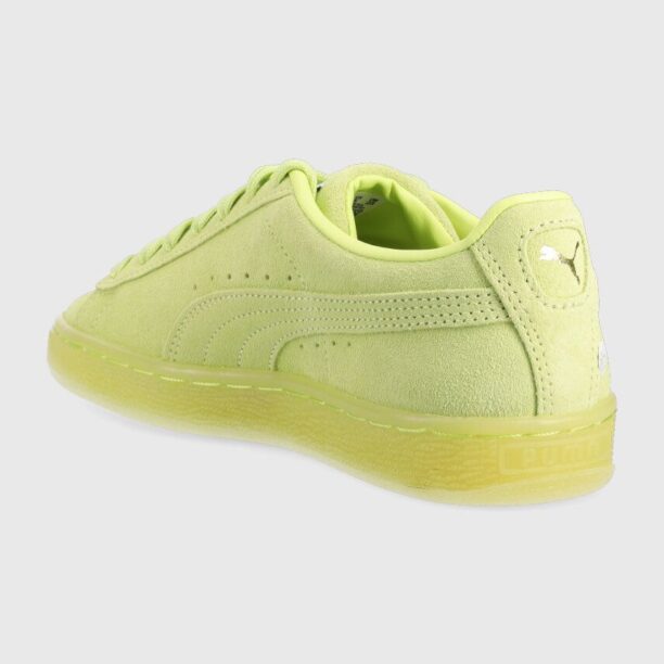 Puma sneakers din piele întoarsă Suede Classic XXI culoarea verde 374915 preţ