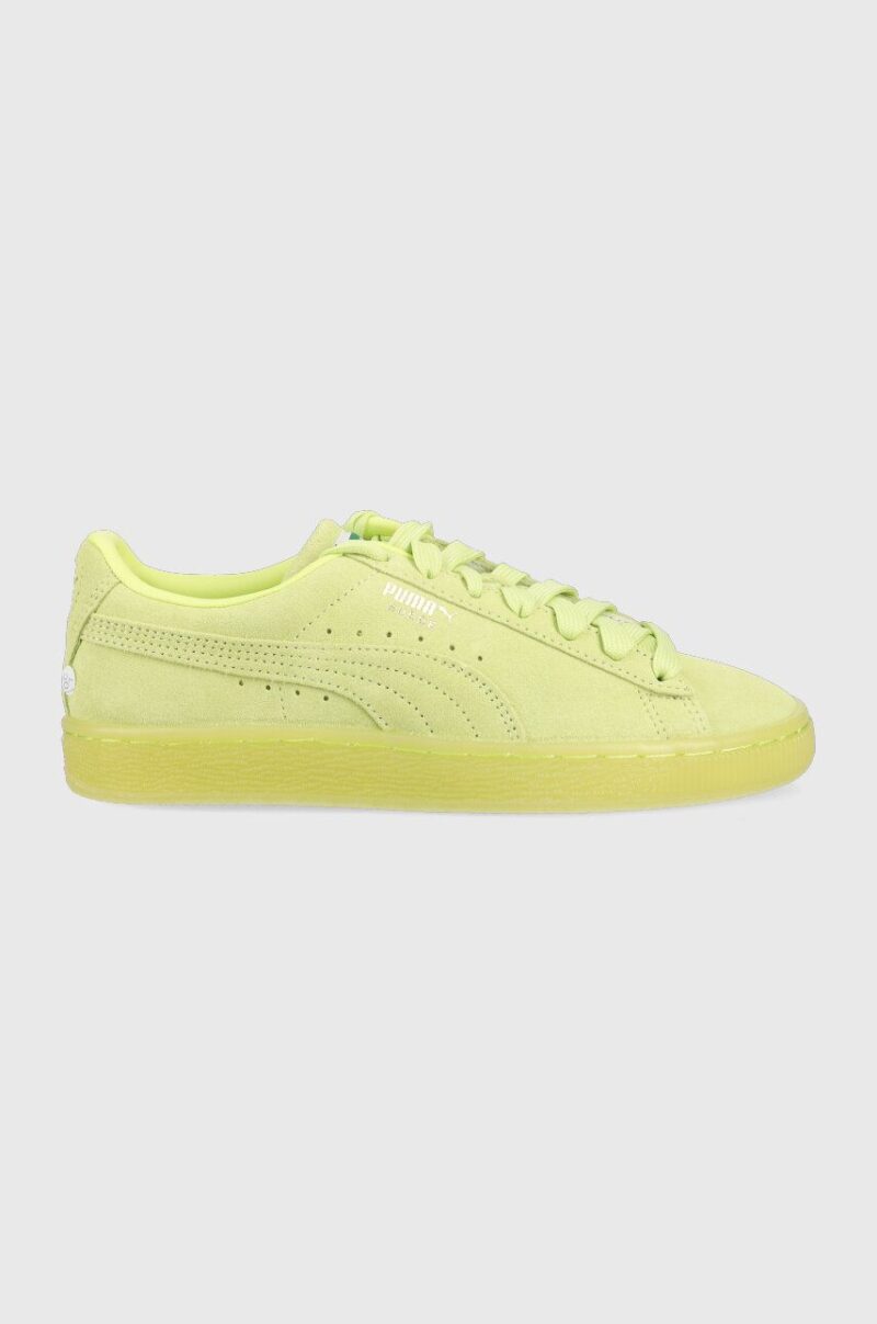 Puma sneakers din piele întoarsă Suede Classic XXI culoarea verde 374915