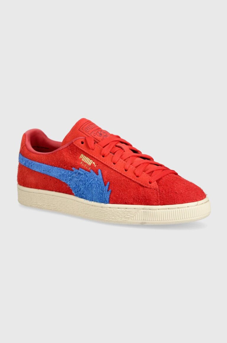 Puma sneakers din piele intoarsă X ONE PIECE culoarea roșu