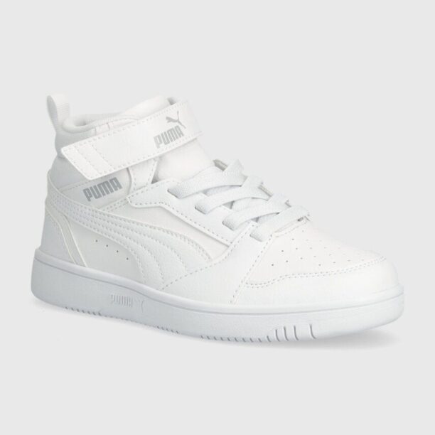 Puma sneakers pentru copii Rebound V6 Mid AC+ PS culoarea alb