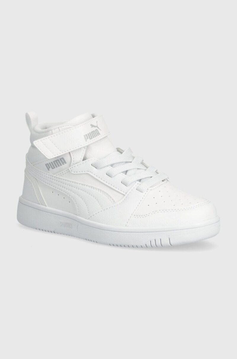 Puma sneakers pentru copii Rebound V6 Mid AC+ PS culoarea alb