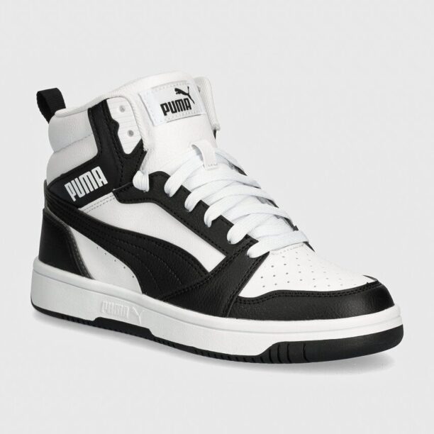 Puma sneakers pentru copii Rebound V6 Mid Jr culoarea alb