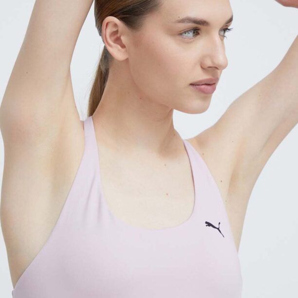 Puma top de yoga STUDIO ULTRABARE culoarea roz