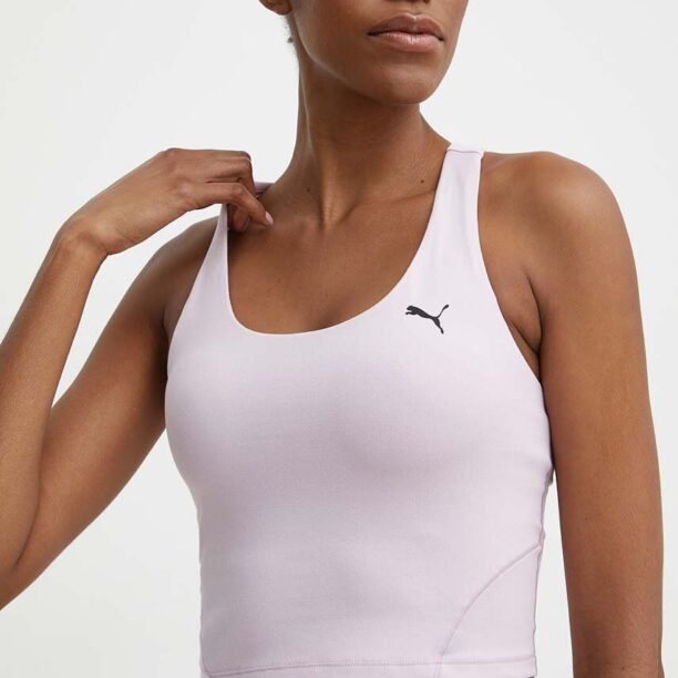 Puma top de yoga Studio Foundation culoarea roz