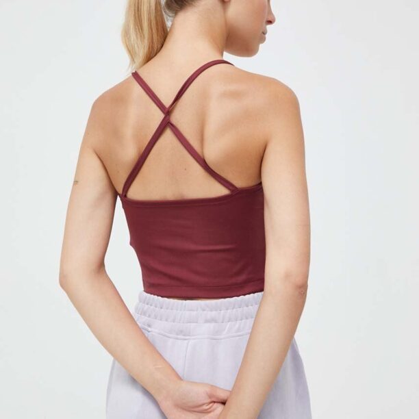 Puma top de yoga Studio Ultrabare culoarea bordo preţ