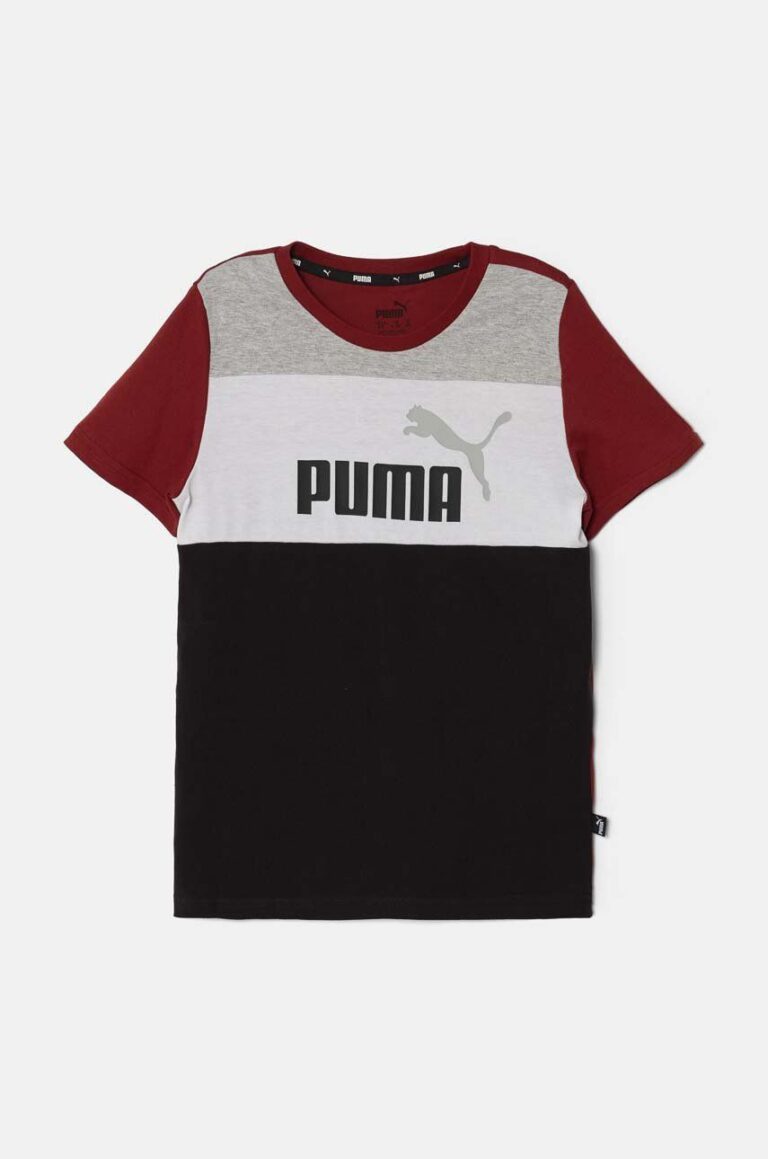 Puma tricou de bumbac pentru copii ESS BLOCK B culoarea negru