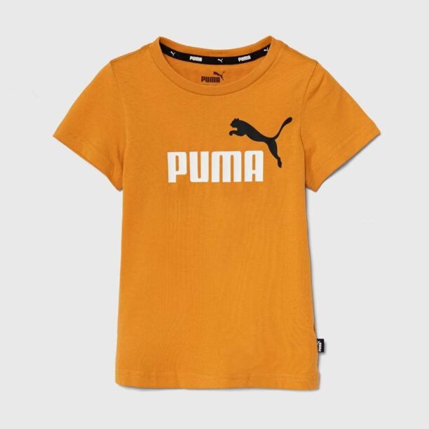 Puma tricou de bumbac pentru copii culoarea negru