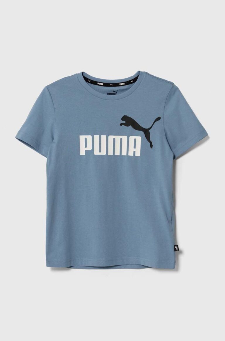 Puma tricou de bumbac pentru copii culoarea negru