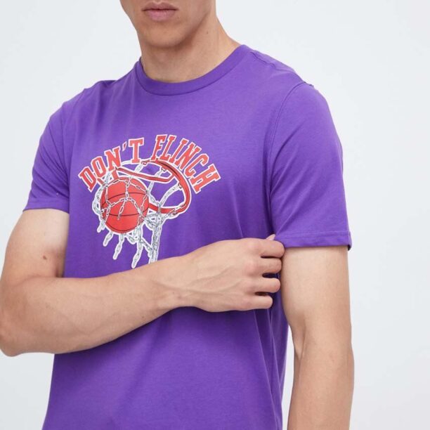 Puma tricou din bumbac culoarea violet