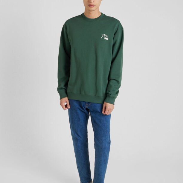 QUIKSILVER Bluză de molton 'DNA'  verde pin / alb