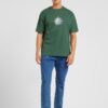 QUIKSILVER Tricou 'SPIKE BALL MER'  gri / verde pin / alb