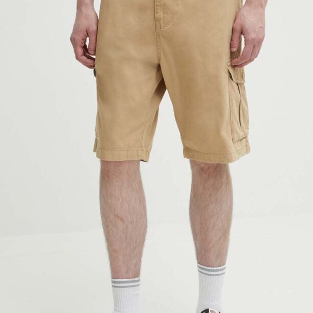 Quiksilver pantaloni scurti din bumbac culoarea maro