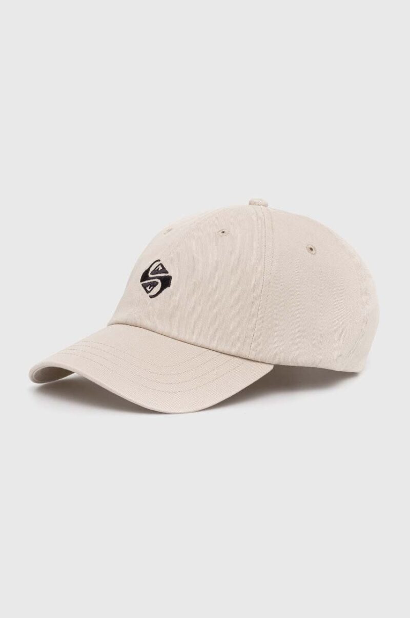 Quiksilver șapcă de baseball din bumbac culoarea bej