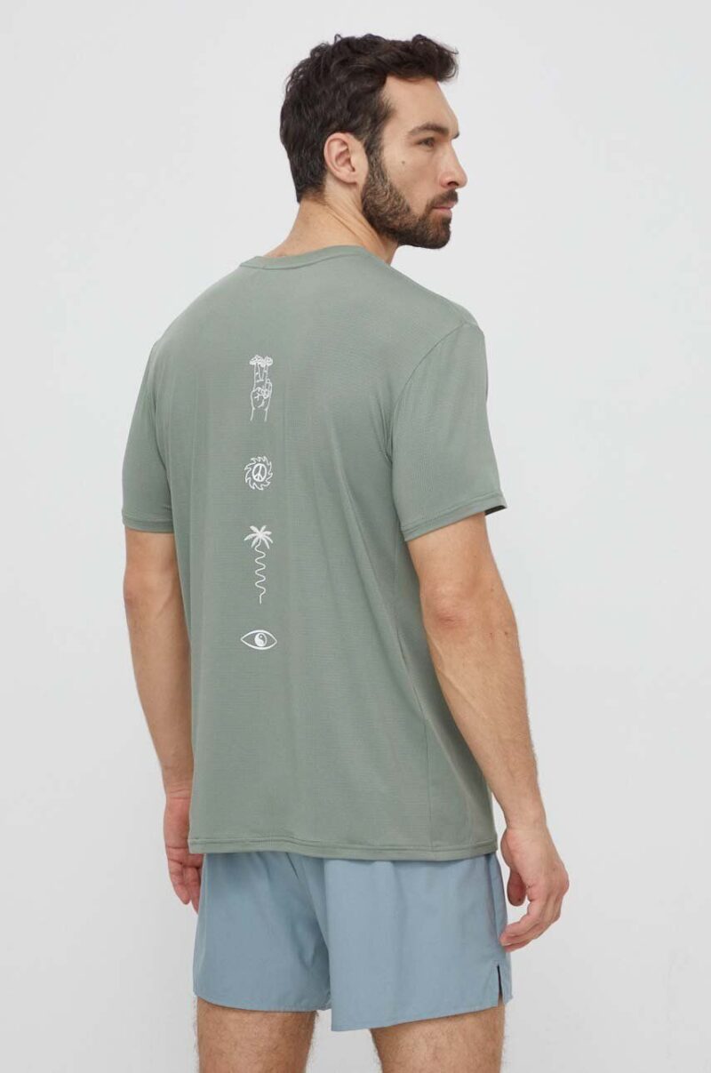 Quiksilver tricou de antrenament Lap Time culoarea verde