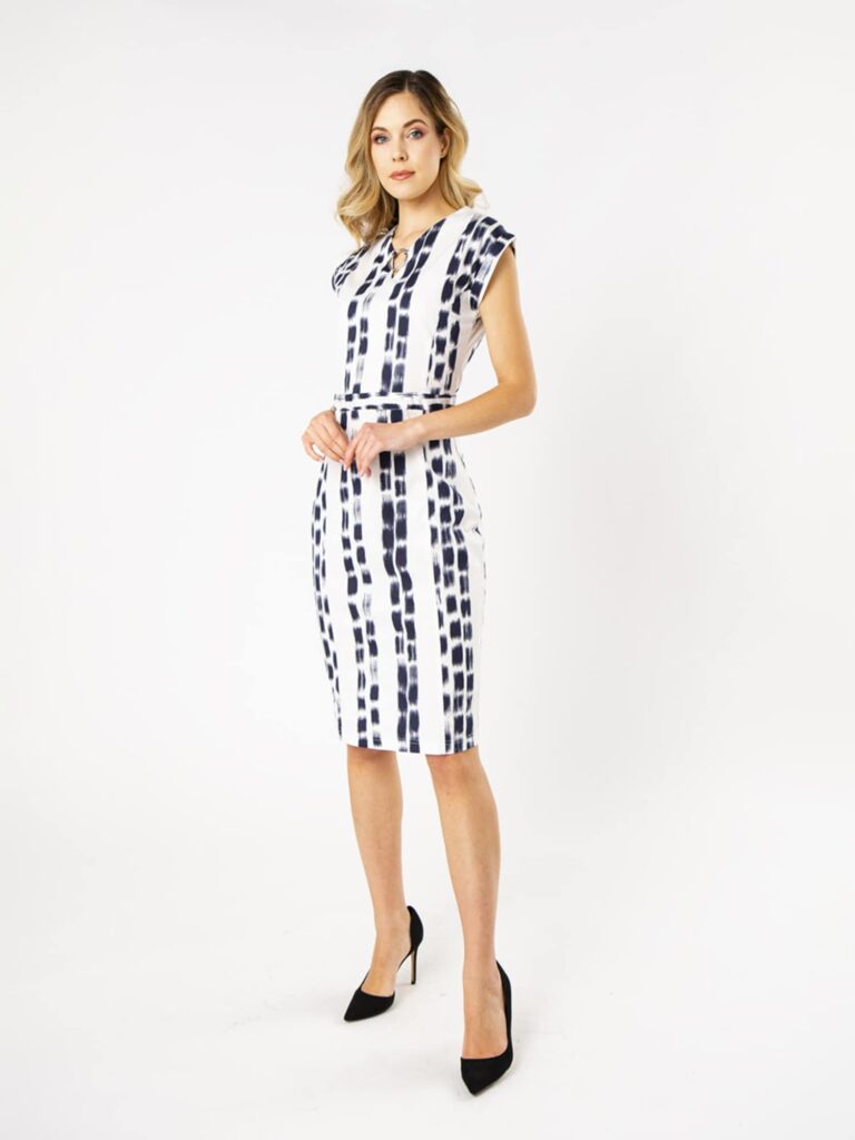 Quiosque Rochie '4JK009'  bleumarin / alb amestacat