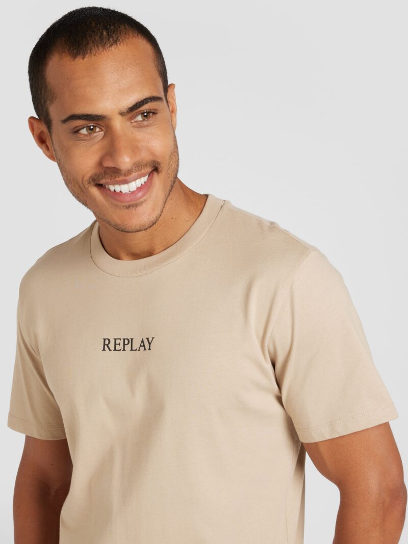 REPLAY Tricou  bej deschis / negru