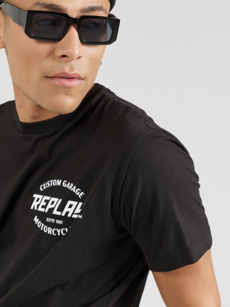 Preţ REPLAY Tricou  negru / alb