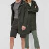 Rains geacă 12020 Long Jacket culoarea verde