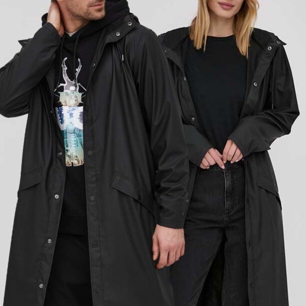 Rains geacă 18360 Longer Jacket culoarea negru