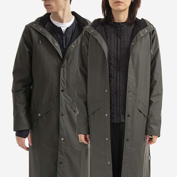 Rains geacă de ploaie Longer Jacket culoarea verde