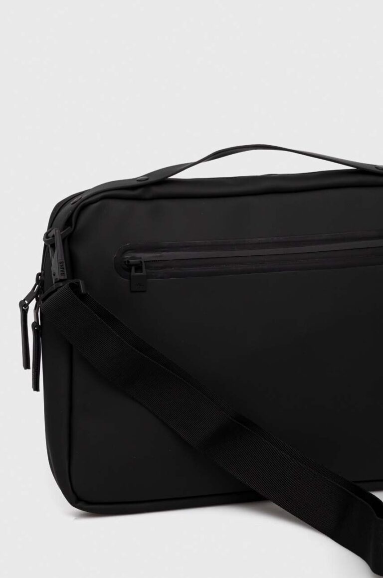 Rains geanta laptop 13280 Messenger Bags culoarea negru preţ