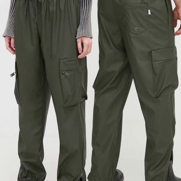 Rains pantaloni de trening 18850 Pants culoarea verde