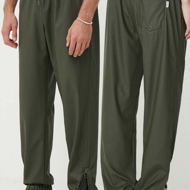 Rains pantaloni impermeabili 18560-GREEN Rain Pants Regular culoarea verde