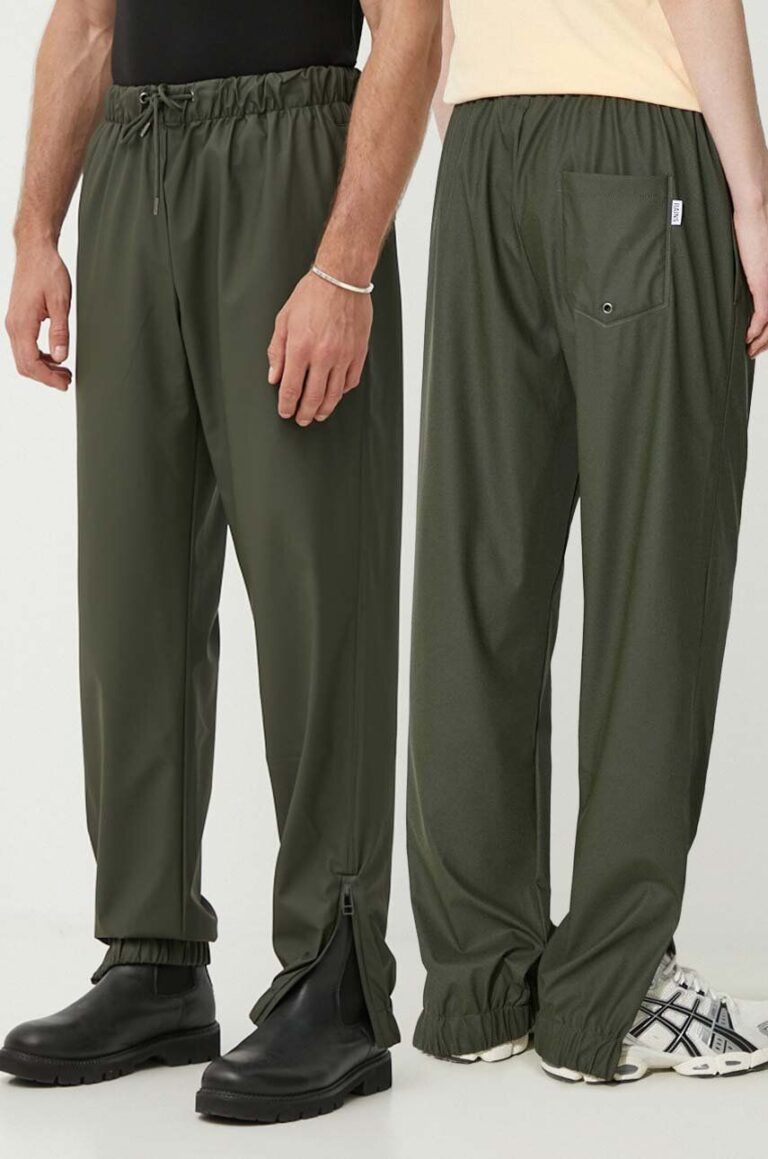 Rains pantaloni impermeabili 18560-GREEN Rain Pants Regular culoarea verde