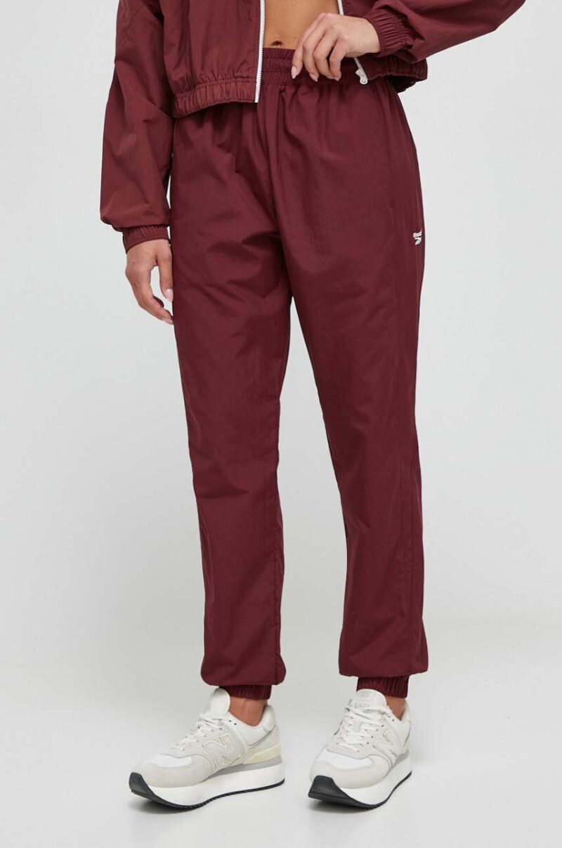 Reebok Classic pantaloni de trening culoarea bordo