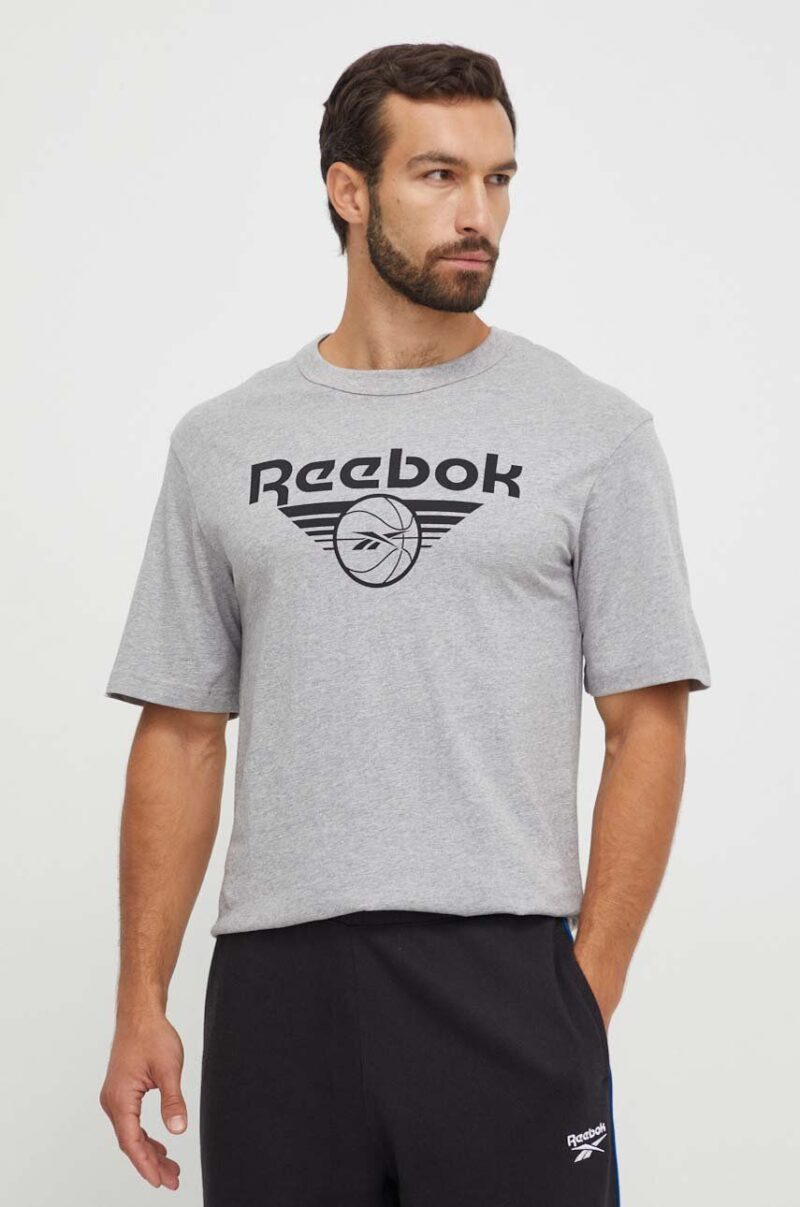 Reebok Classic tricou din bumbac Basketball culoarea gri