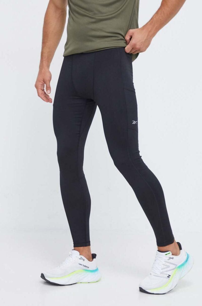 Reebok leggins de alergare Run Base Layer culoarea negru