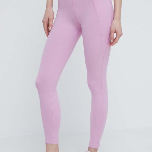 Reebok leggins de antrenament LUX COLLECTION culoarea roz