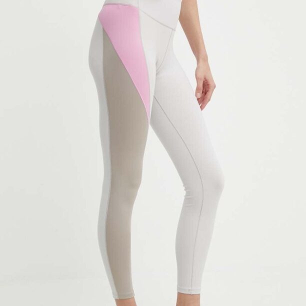 Reebok leggins de antrenament Lux Contour culoarea bej