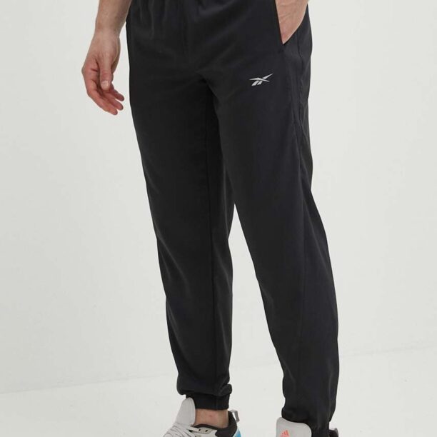 Reebok pantaloni de alergare culoarea negru