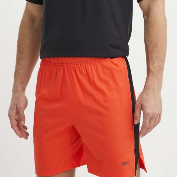 Reebok pantaloni scurți de alergare Speed 4.0 culoarea portocaliu