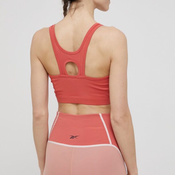 Reebok sutien sport HB1040 culoarea rosu preţ