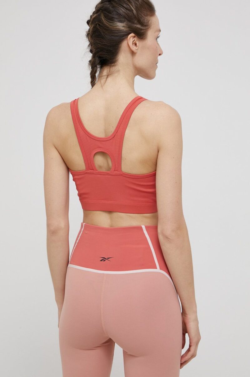 Reebok sutien sport HB1040 culoarea rosu preţ