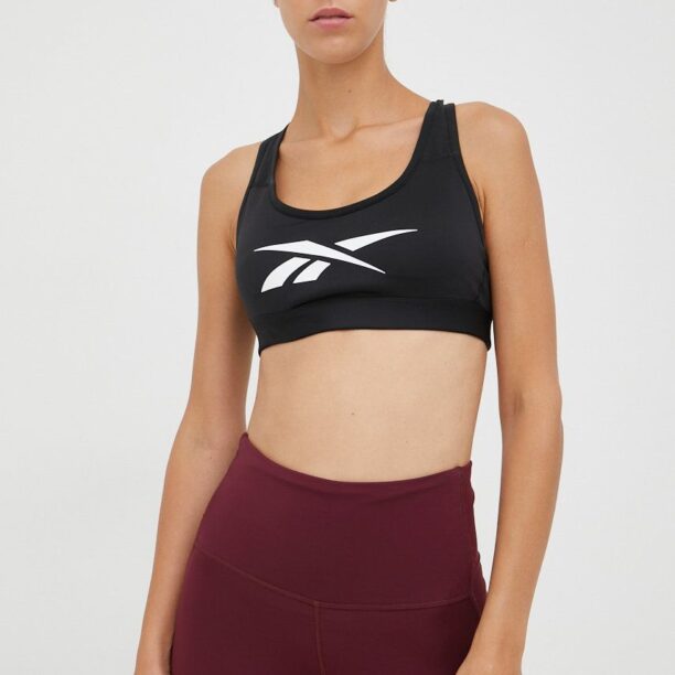 Reebok sutien sport Lux Vector culoarea negru preţ