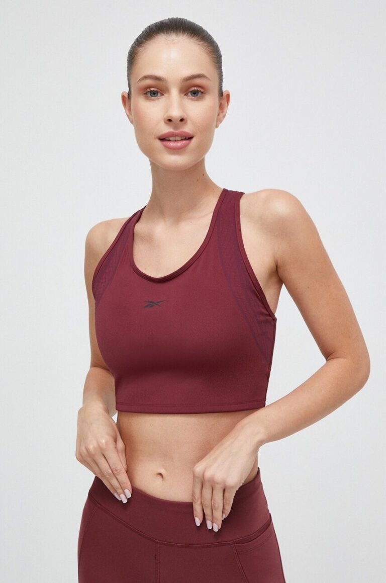 Reebok top de antrenament Lux Perform culoarea bordo