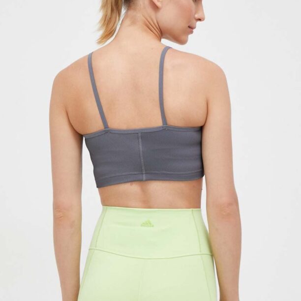 Reebok top de yoga culoarea gri preţ