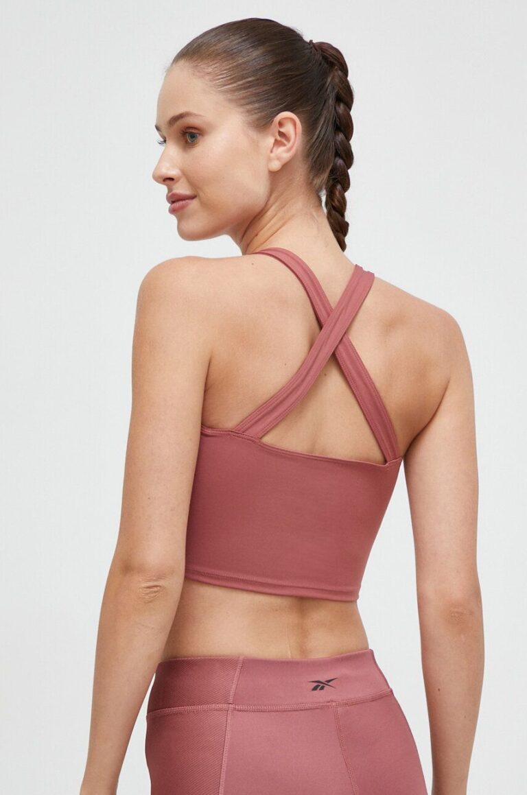 Reebok top de yoga culoarea roz preţ