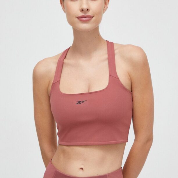 Reebok top de yoga culoarea roz