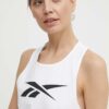 Reebok top din bumbac culoarea alb